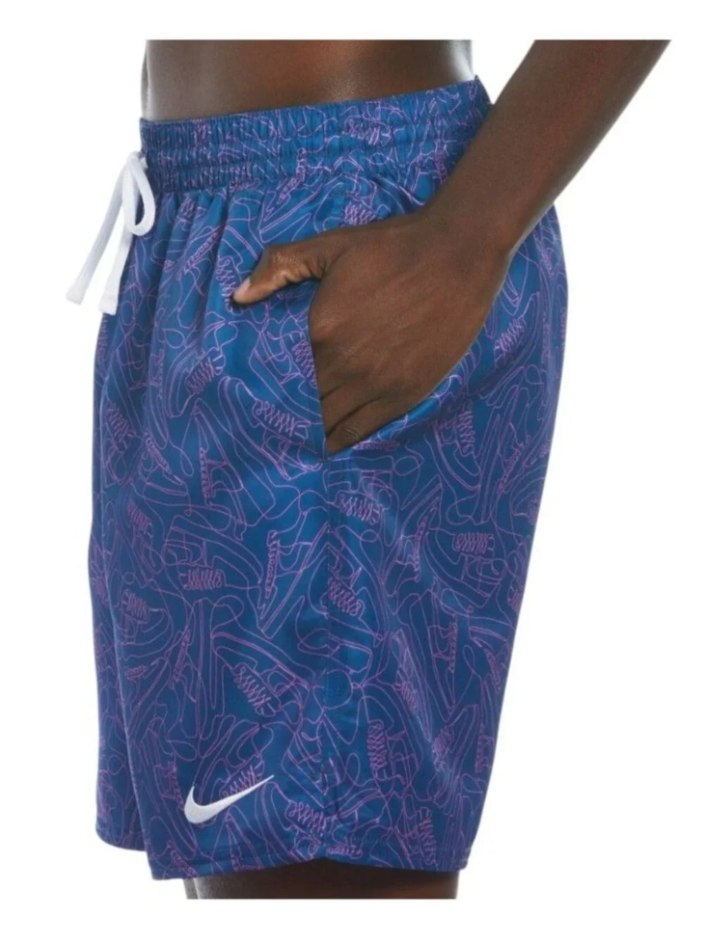 Nike Swim Blue Sneakers 7” Volley Shorts NESSE522-417 Men’s L New with‎ Tags